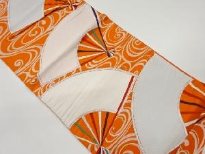 扇・流水模様織出し袋帯